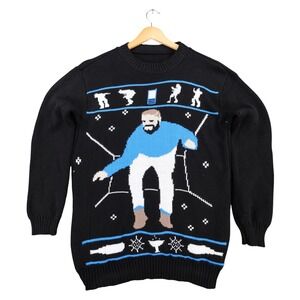 Unbranded Hotline Bling Sweater Mens Large Black Mixed Fibres Drake Ugly Holiday